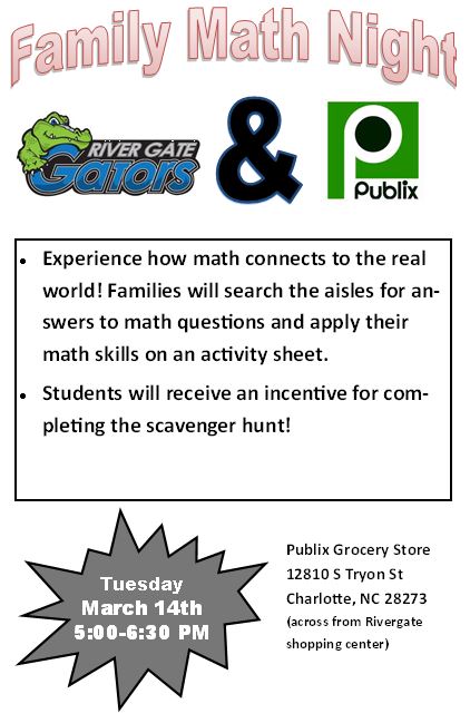  Family Math Night Flyer